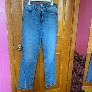 Good American Straight Leg Blue Jeans